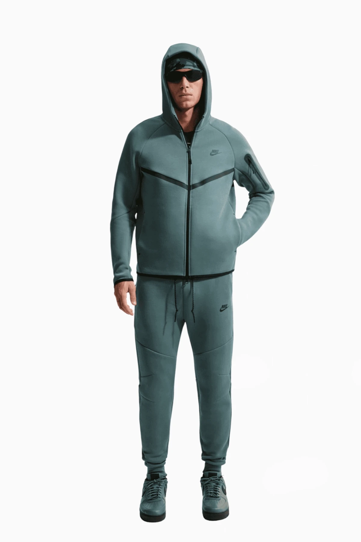 Bluza z kapturem Nike Sportswear Tech Fleece Windrunner - Zielony