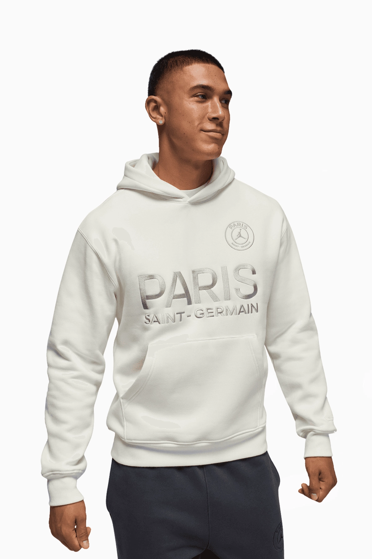 Bluza z kapturem Nike PSG x Jordan 25/26 Fleece - Biały