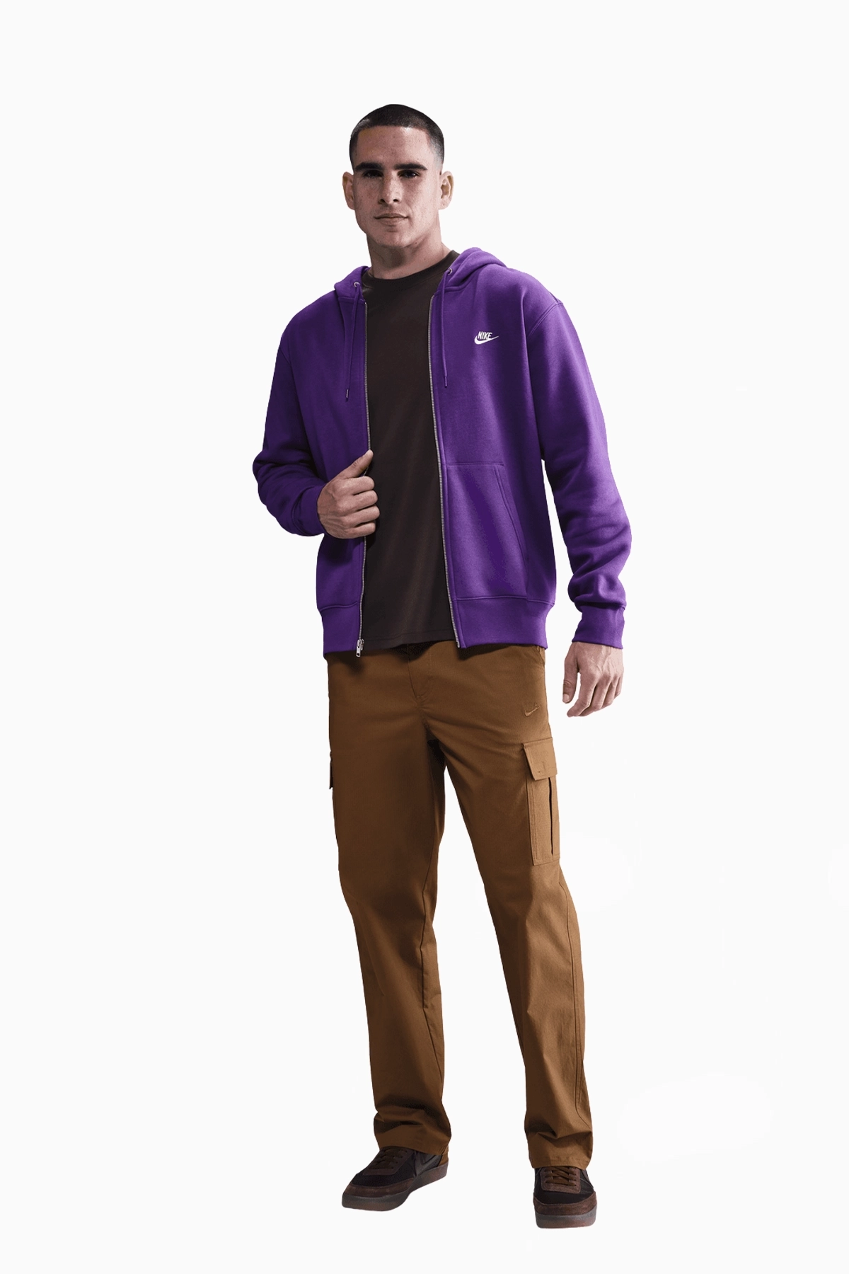 Bluza z kapturem Nike Club Full-Zip - Fioletowy