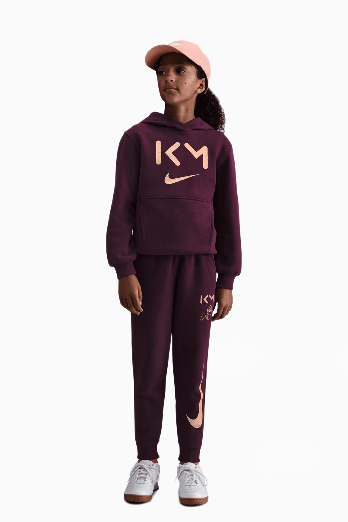 Bluza z kapturem Nike Kylian Mbappé Club Fleece Junior - Bordowy