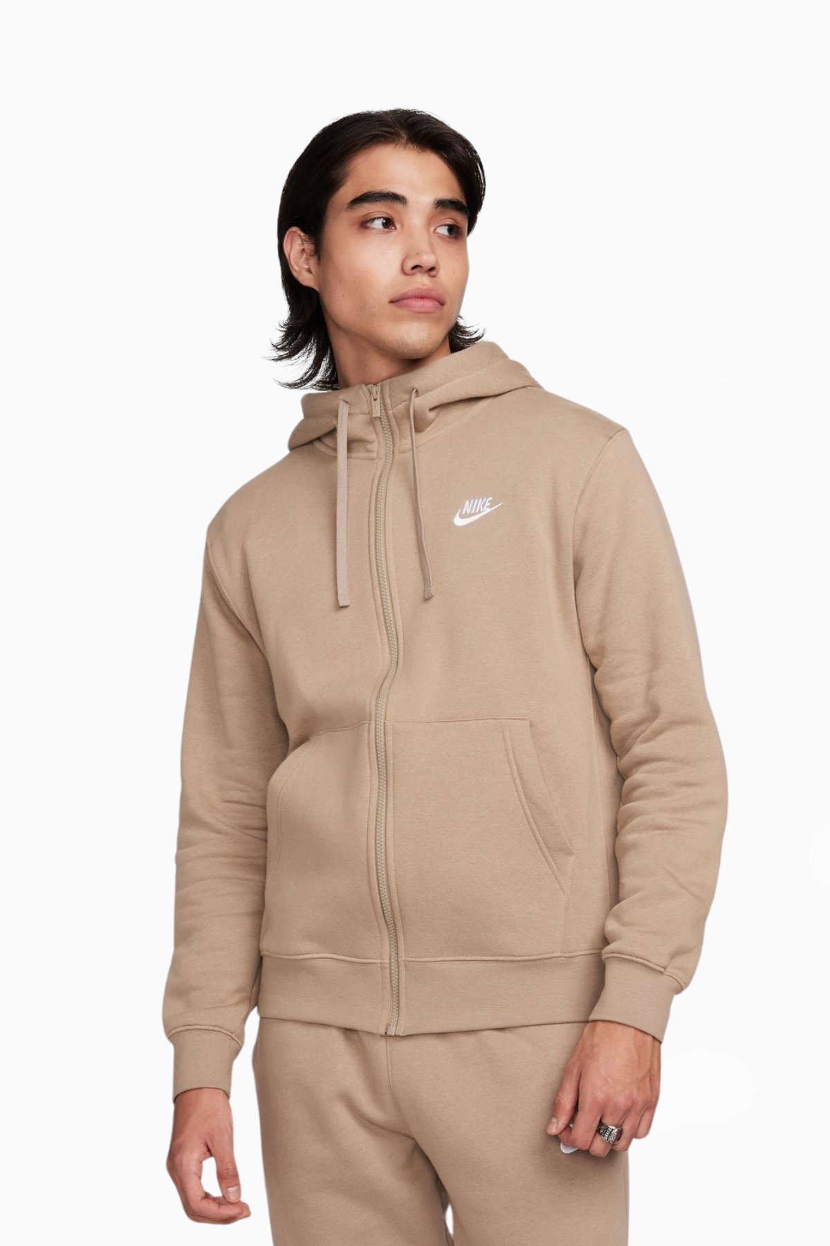 Bluza z kapturem Nike Sportswear Club Fleece FZ - Beżowy