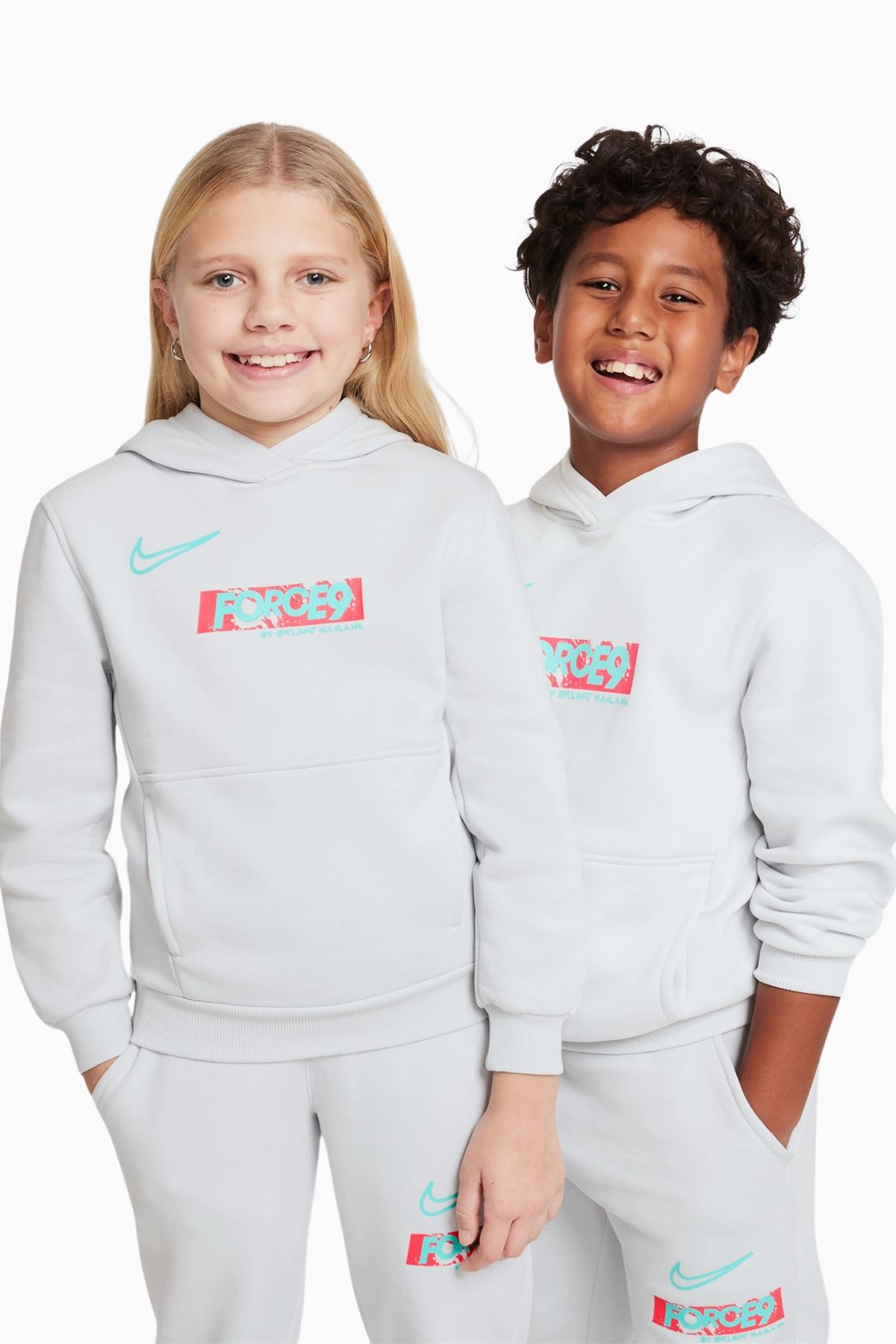 Bluza z kapturem Nike Erling Haaland Club Fleece Junior - Szary