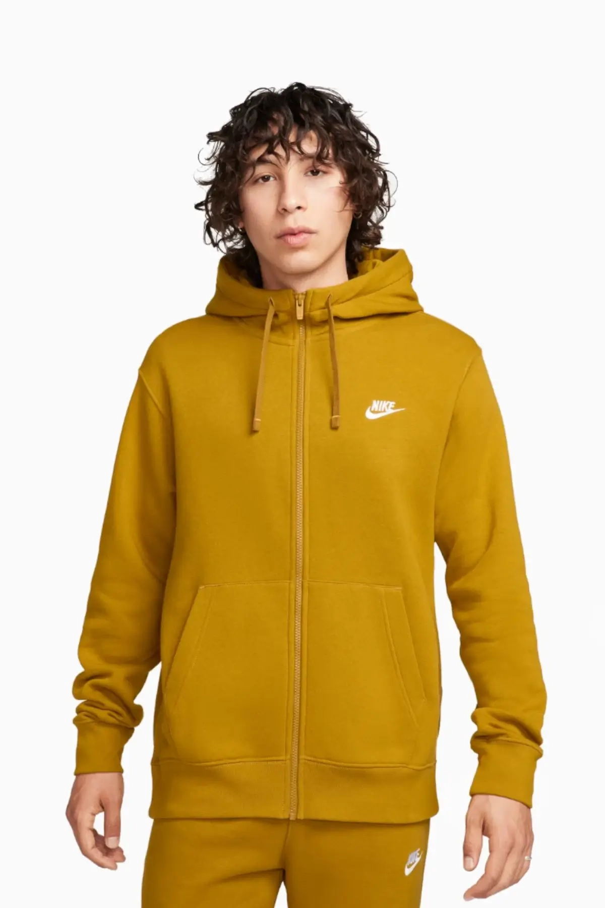 Bluza z kapturem Nike Sportswear Club Fleece FZ - Żółty