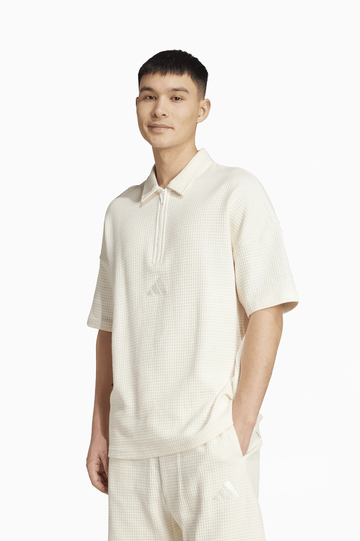 Koszulka adidas Waffle Knit Polo - Biały
