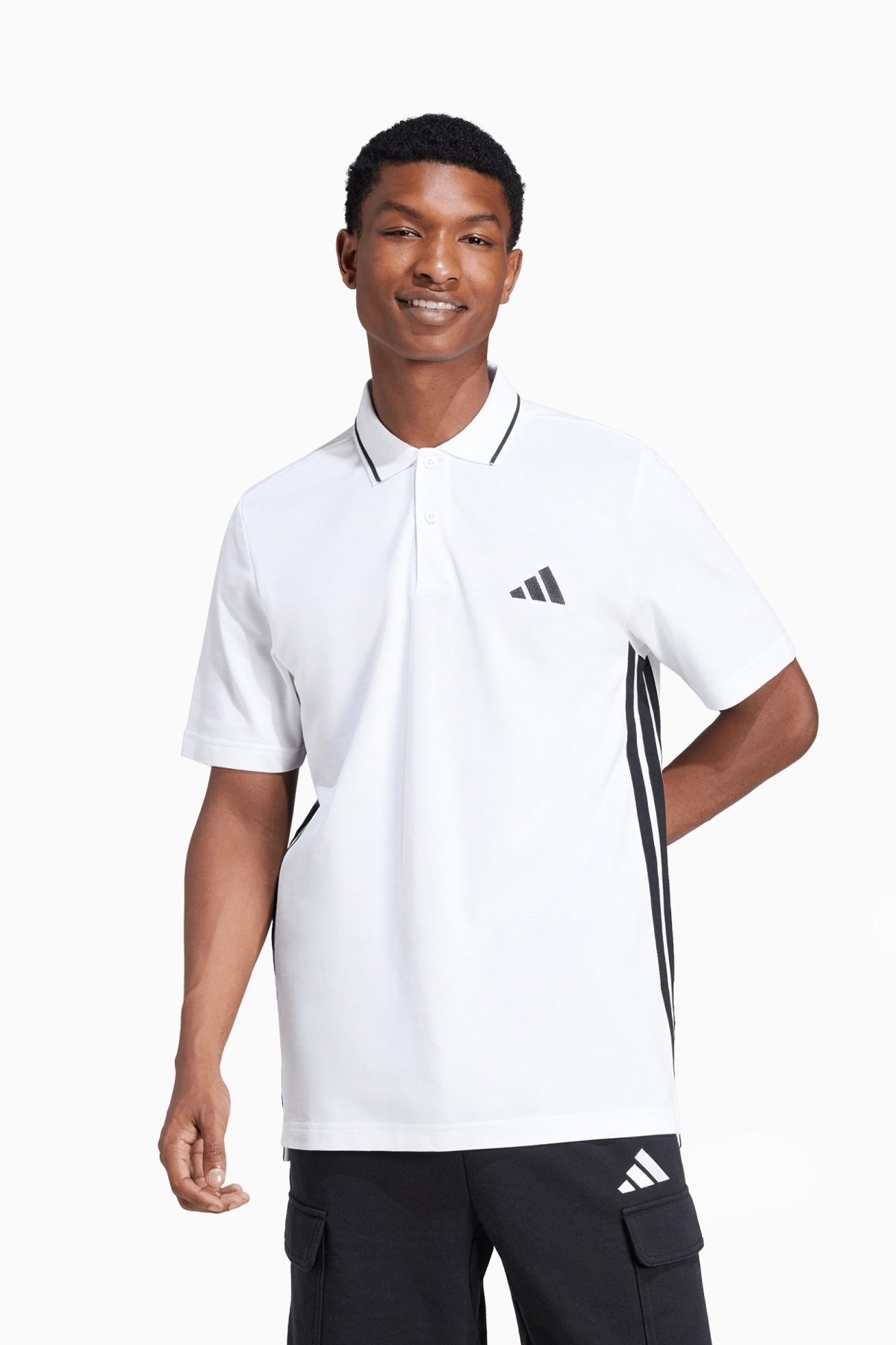 Koszulka adidas Essentials Pique 3-Stripes Polo - Biały