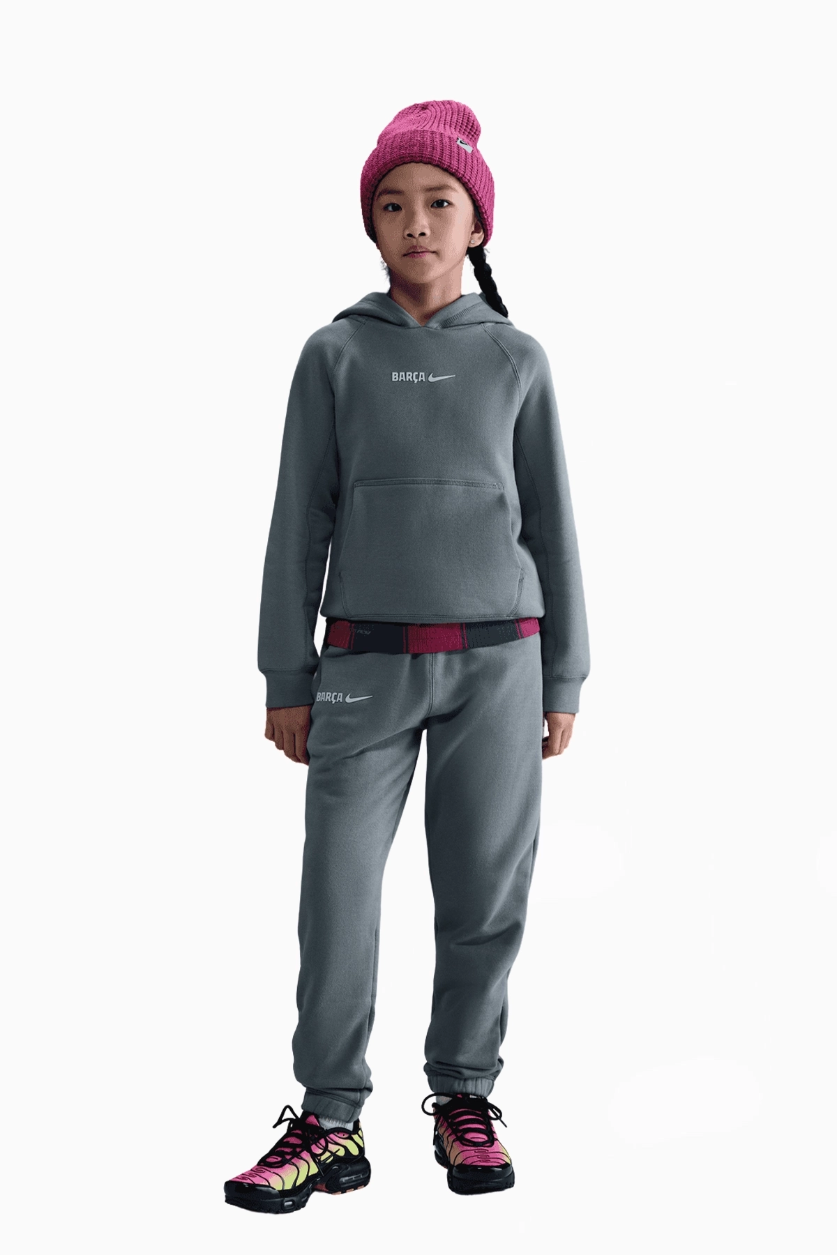 Bluza z kapturem Nike FC Barcelona 25/26 Air Junior - Szary