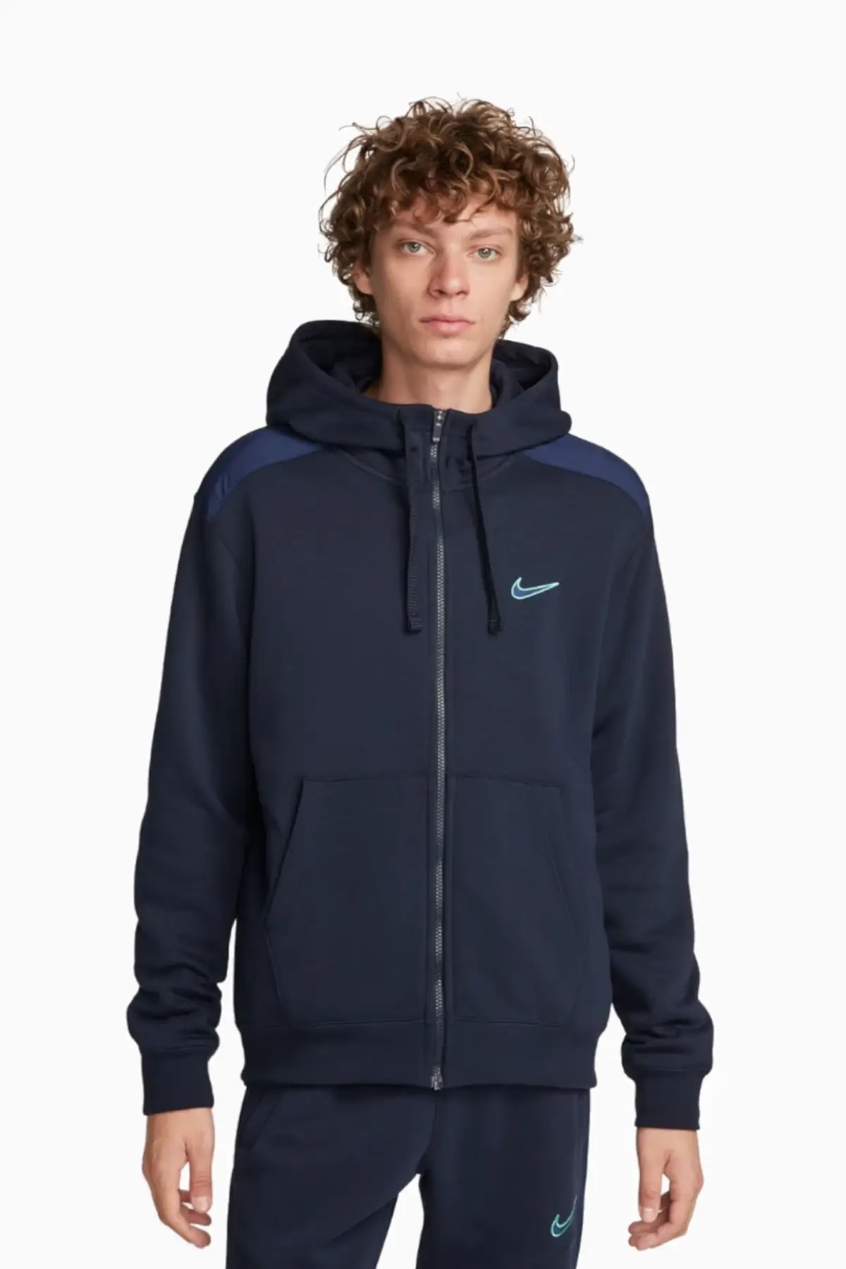 Bluza z kapturem Nike Sportswear Fleece FZ - Granatowy