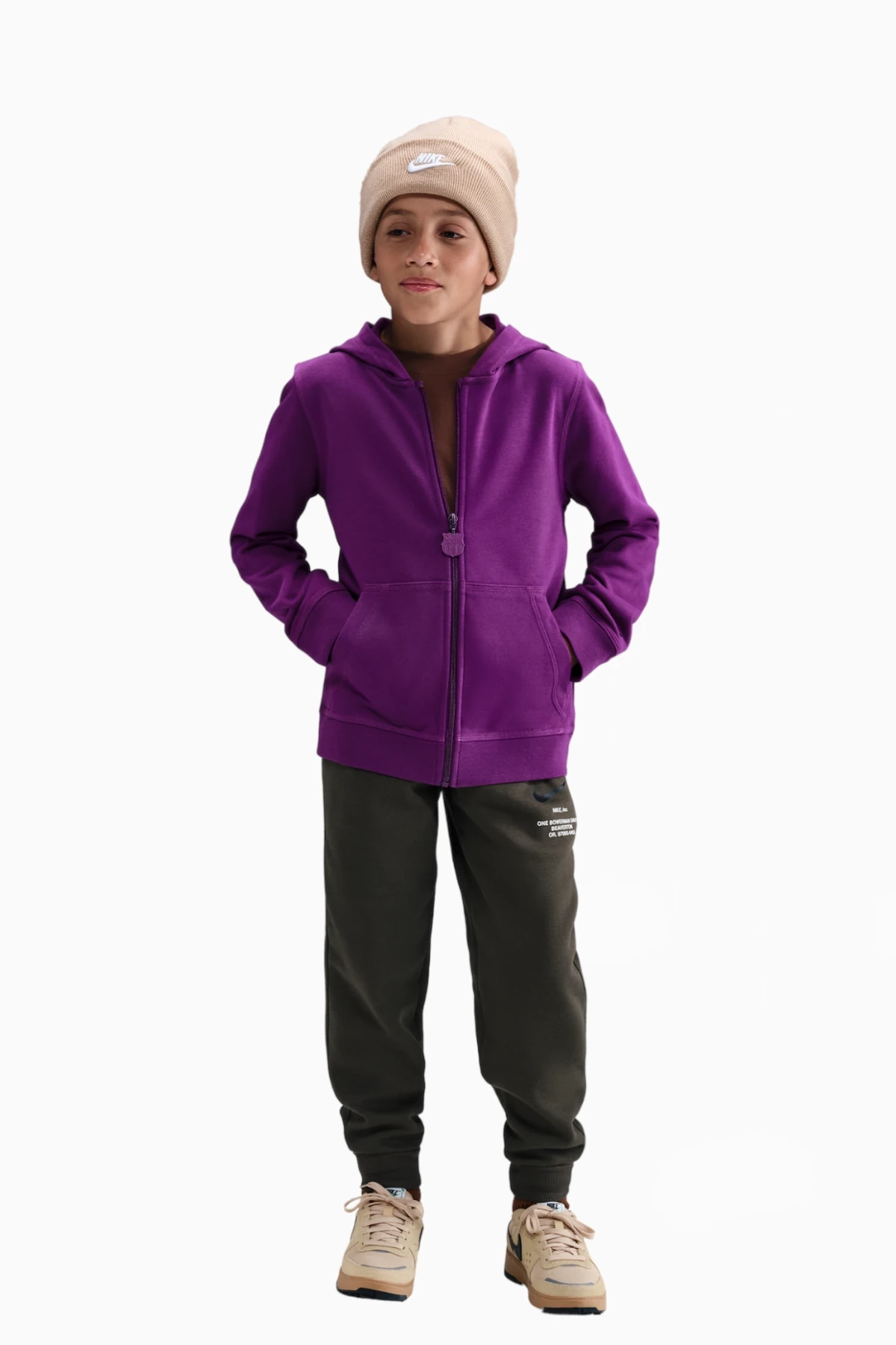 Bluza z kapturem Nike FC Barcelona 25/26 Club Junior - Fioletowy