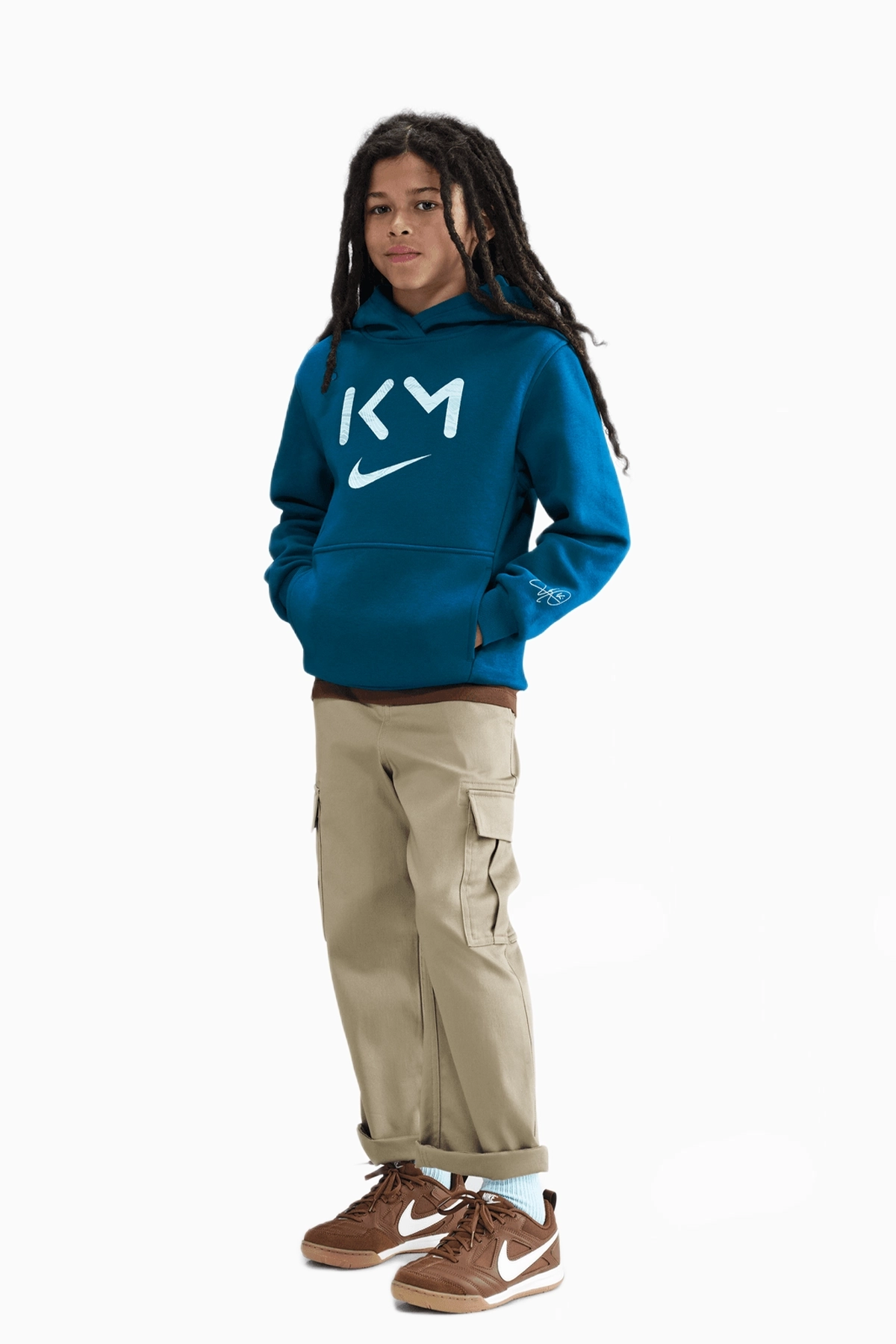 Bluza z kapturem Nike Kylian Mbappé Club Fleece Junior - Zielony