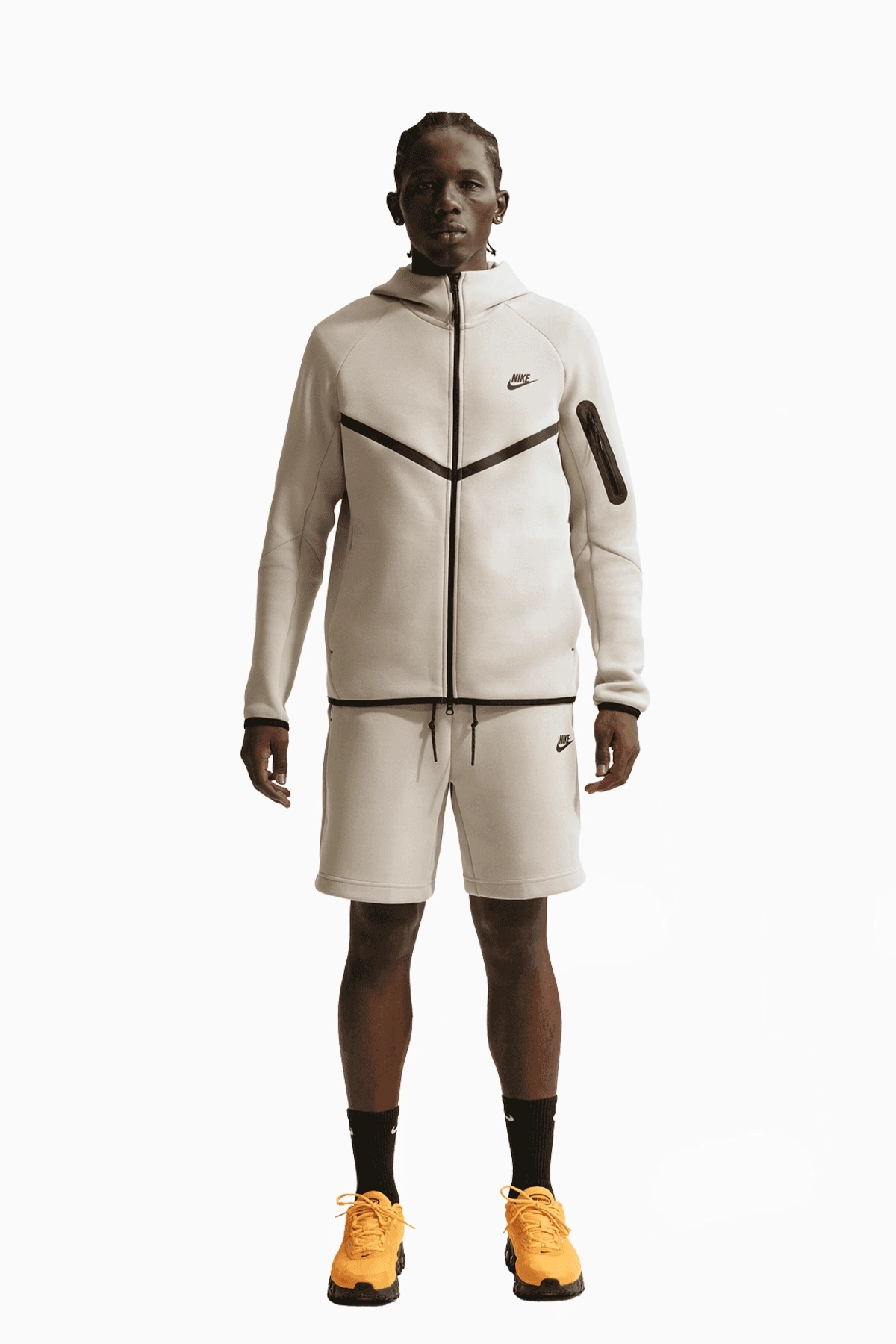 Bluza z kapturem Nike Sportswear Tech Fleece Windrunner - Beżowy