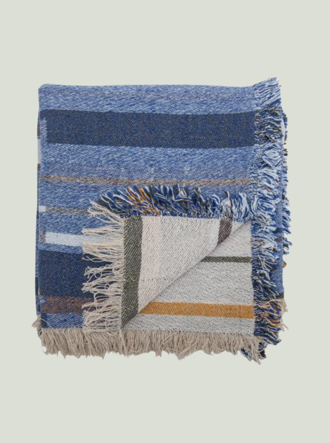 Narzuta Toscana Throw, Blue, bawełna z recyklingu Bloomingville