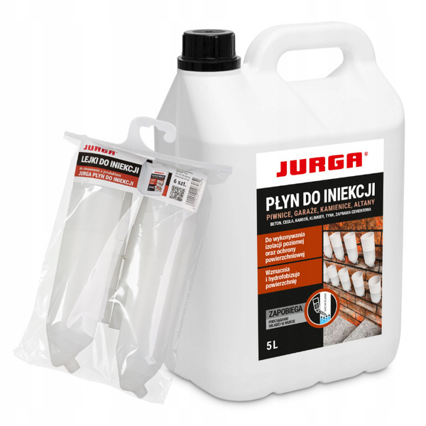 Płyn do iniekcji Jurga 5L+Lejki białe 6 sztuk