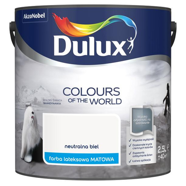 Farba lateksowa Kolory Świata Neutralna biel 2,5L Dulux