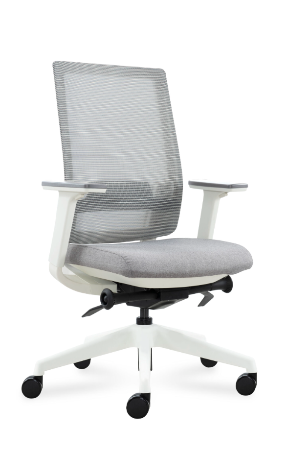 Fotel biurowy DEEO biały, siatka/tkanina 5 kolorów