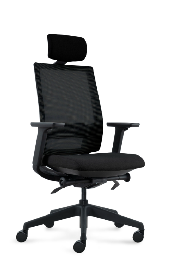 Fotel biurowy DEEO czarny, siatka/tkanina 5 kolorów