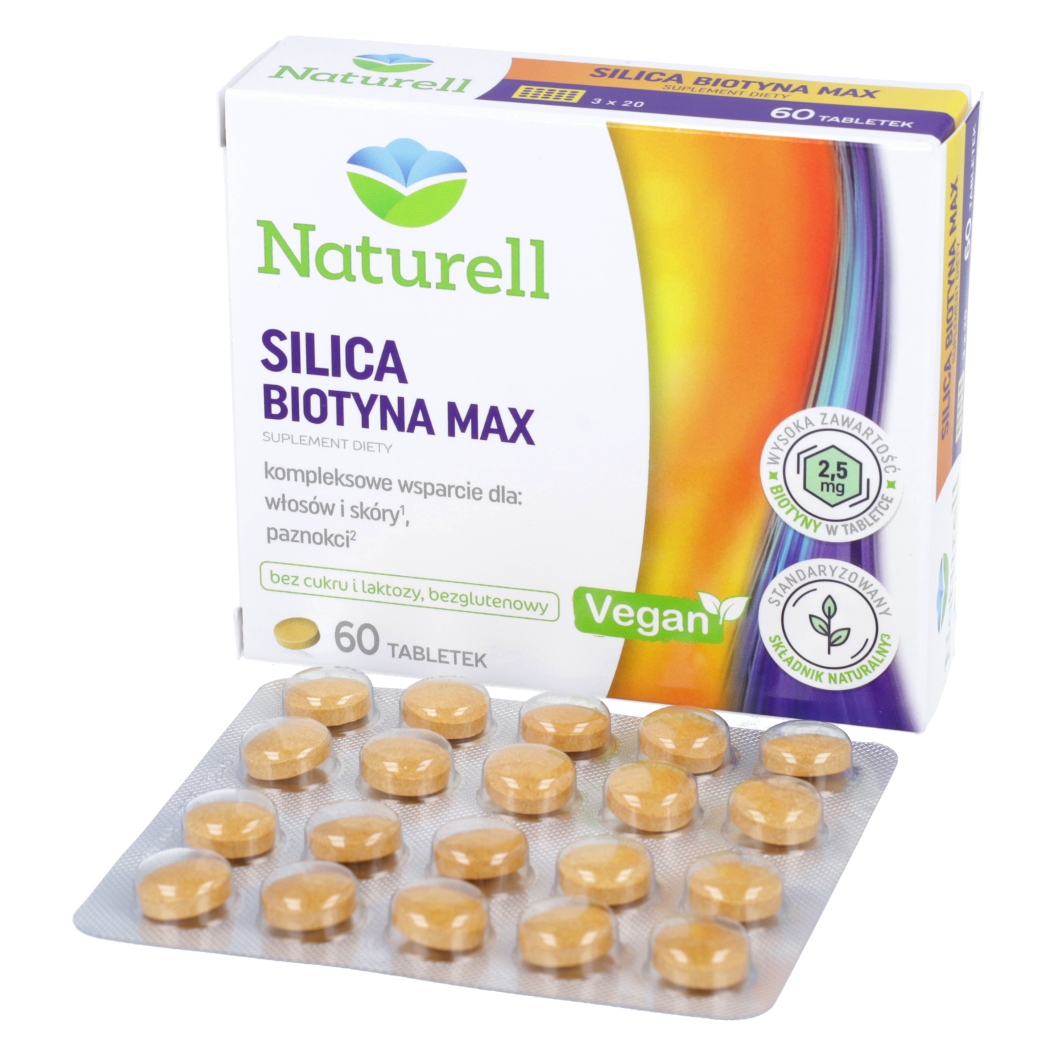 Naturell silica biotyna max, 60 tabletek