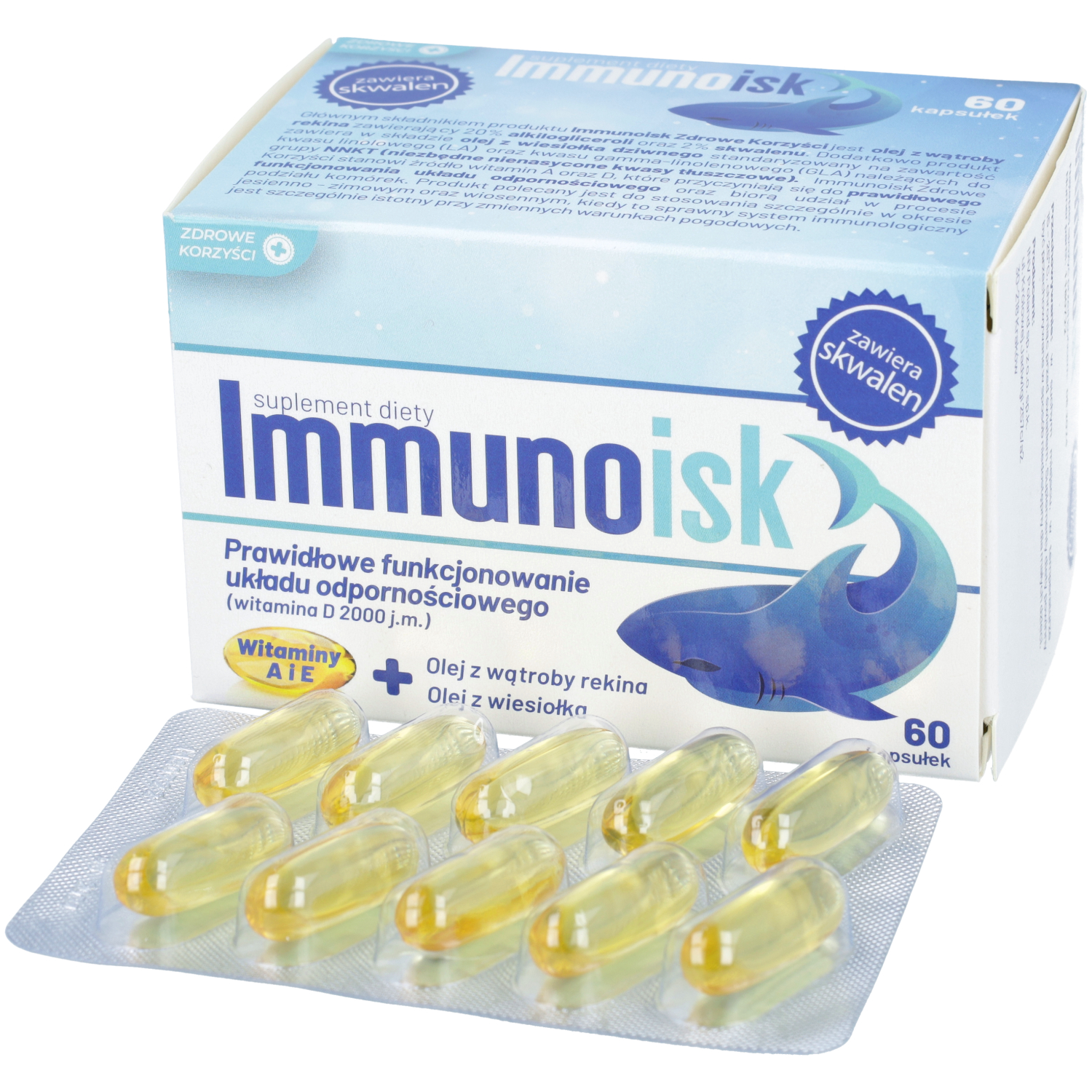 Zdrowe korzyści immunoisk, 60 kapsułek