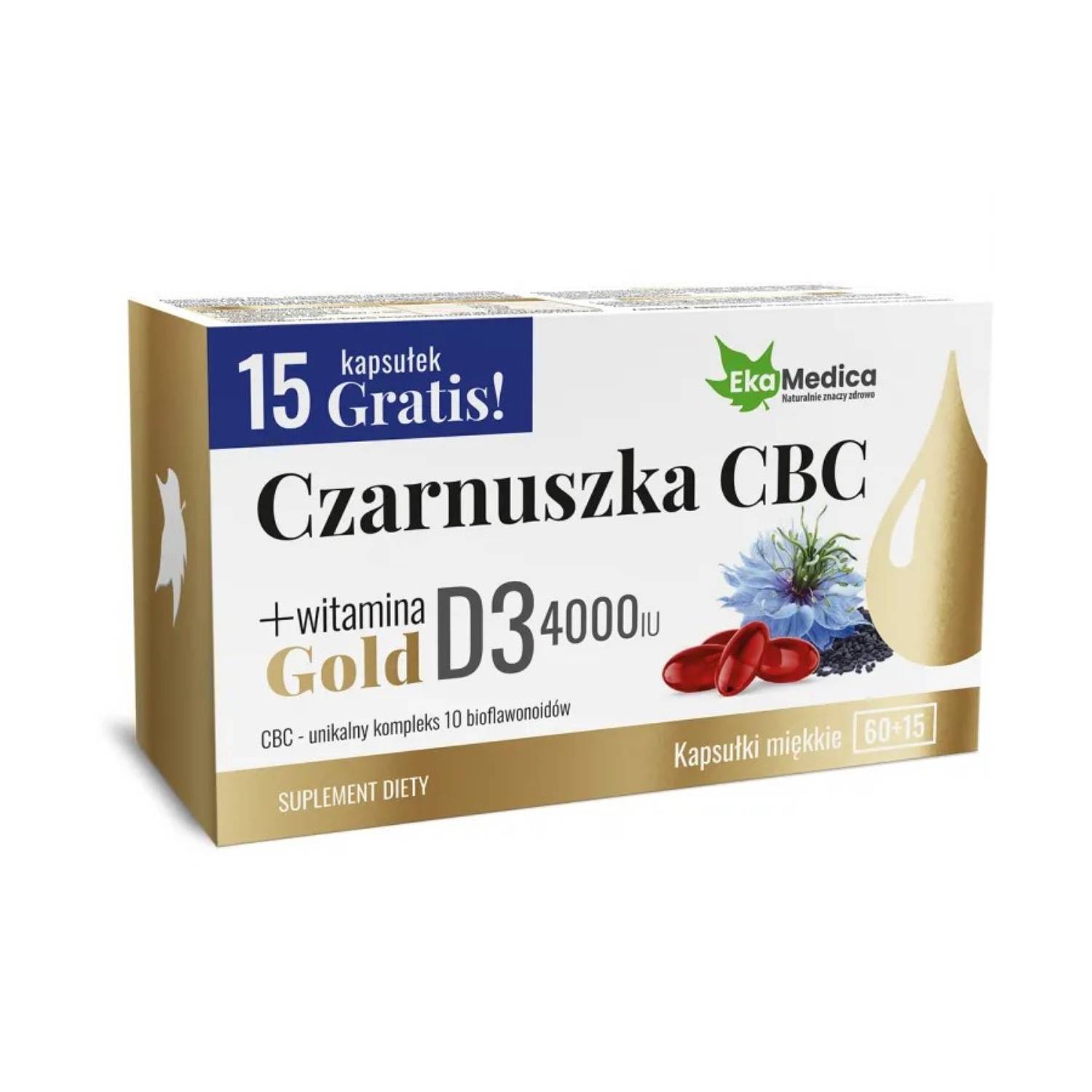 Ekamedica czarnuszka cbc gold, 75 kapsułek