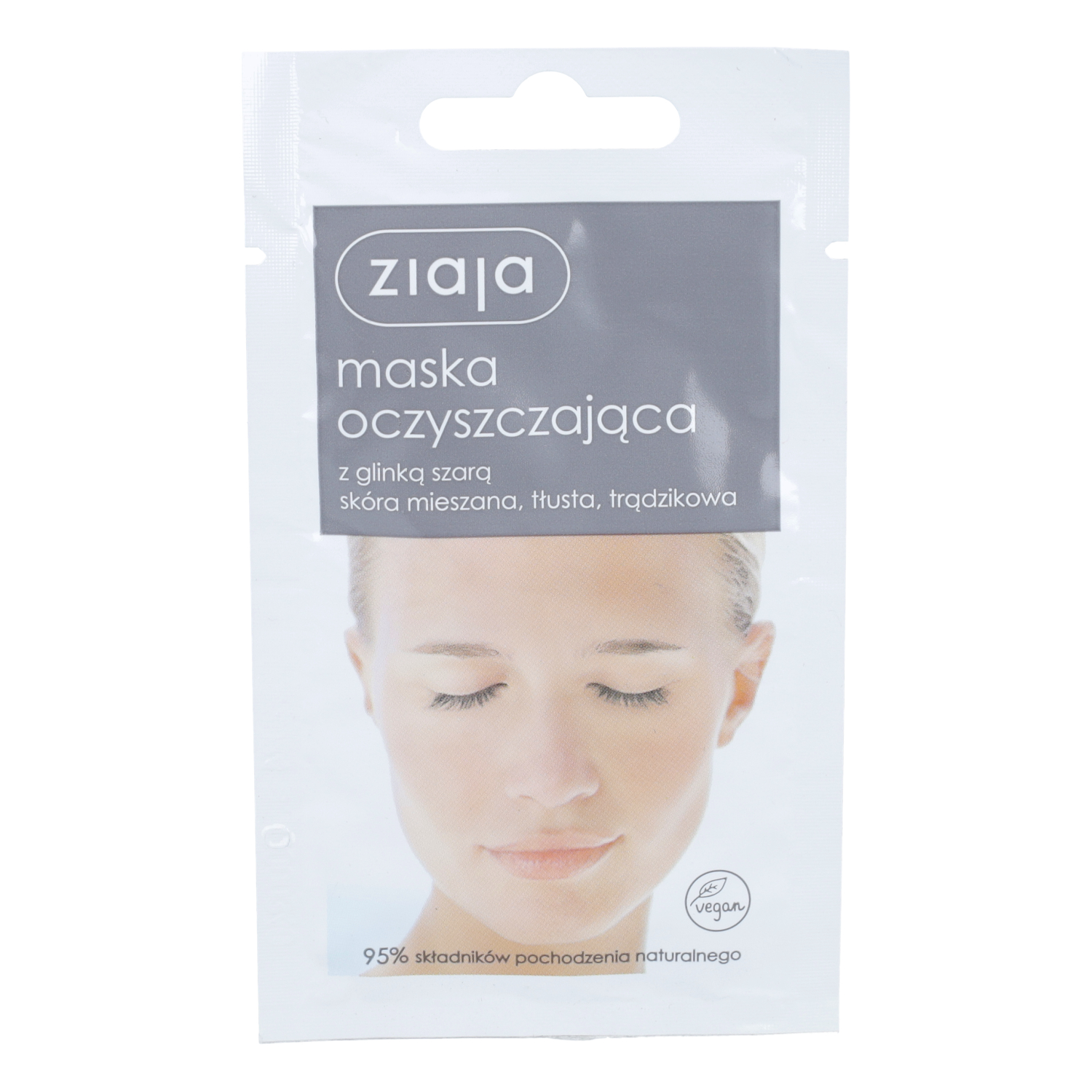 Ziaja - maska oczyszczająca z glinką szarą, saszetka, 7 ml
