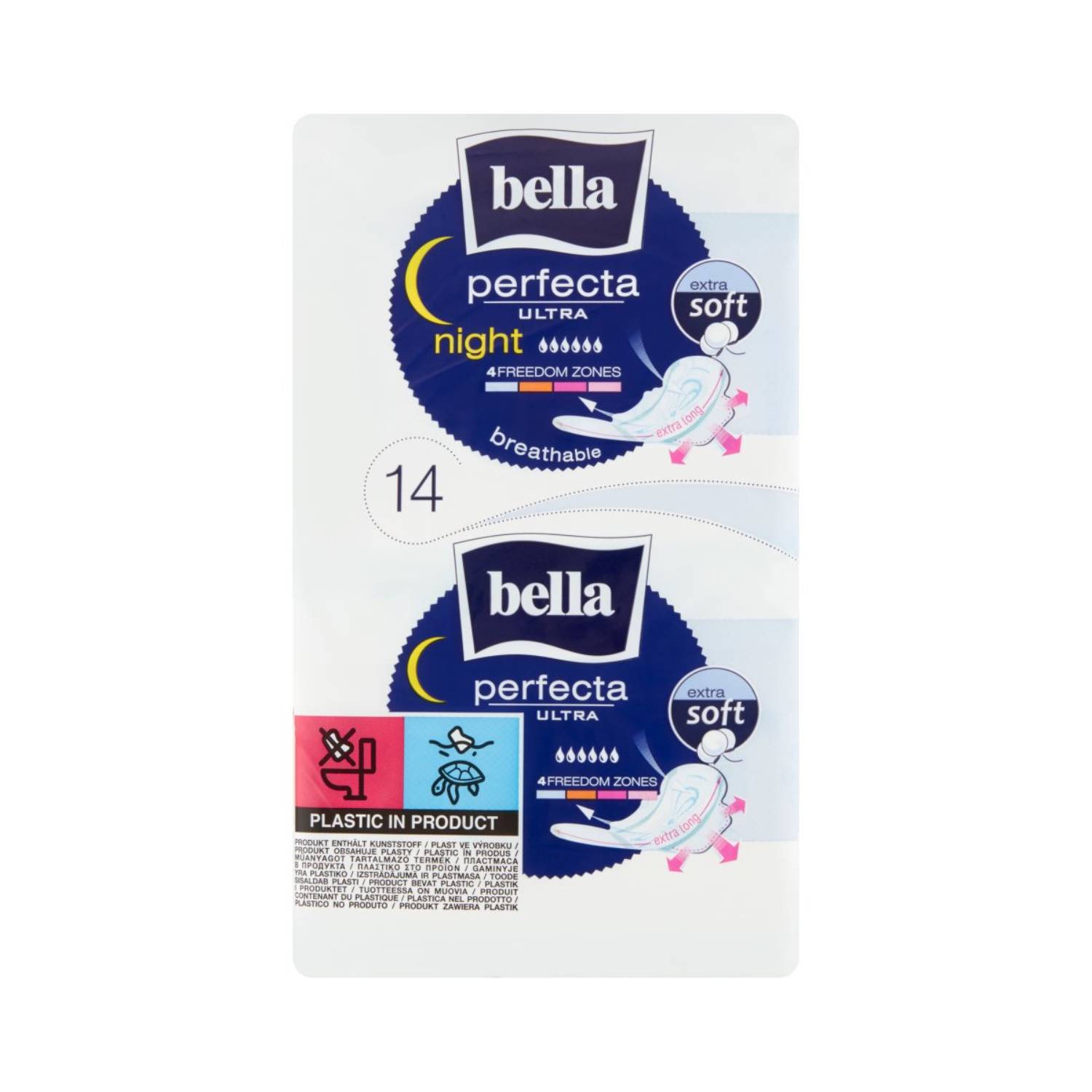 Bella perfecta ultra night extra soft - podpaski higieniczne ze skrzydełkami, ekstra długie, 14 sztuk