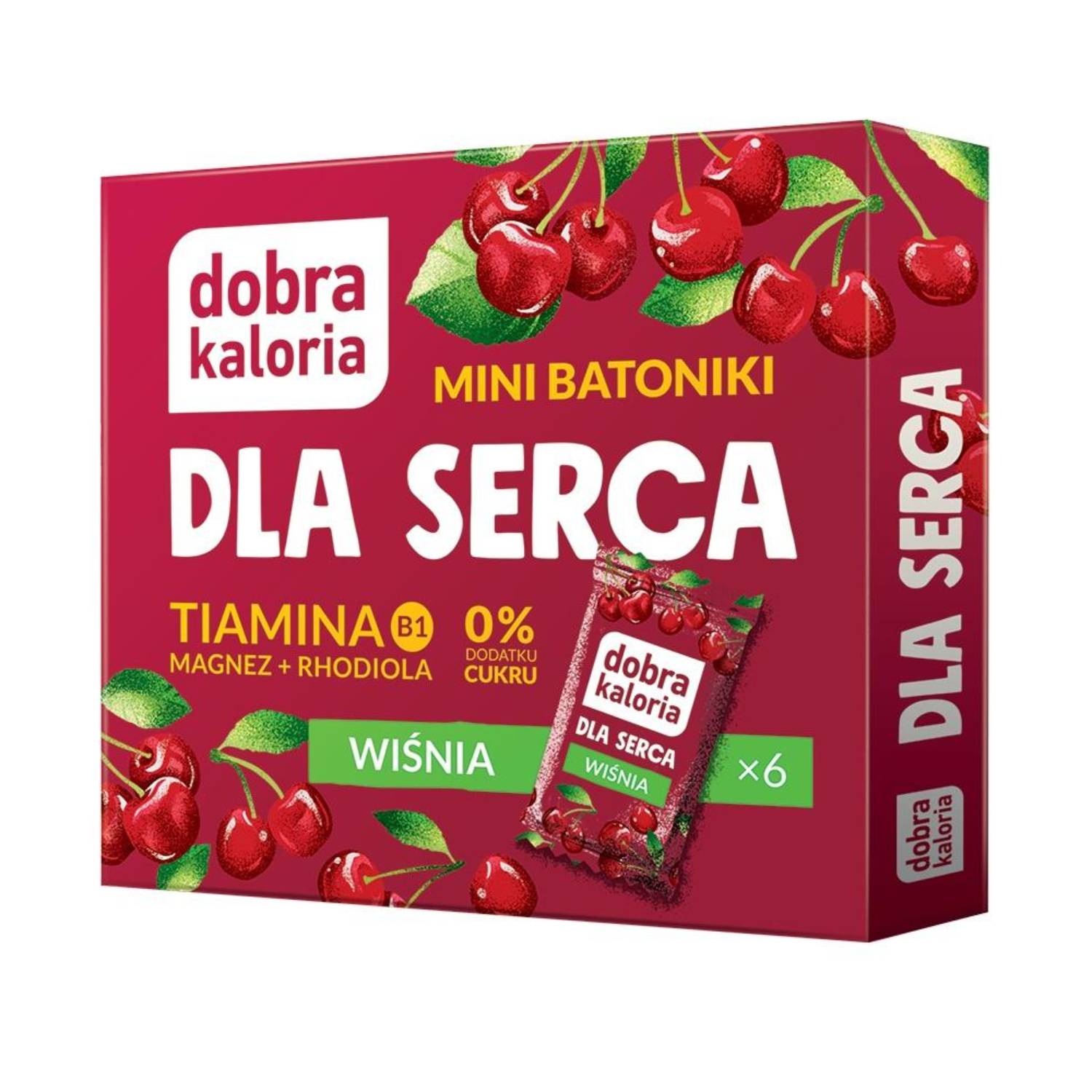 Dobra kaloria - mini batoniki dla serca o smaku wiśniowym, 102 g (6x17g)