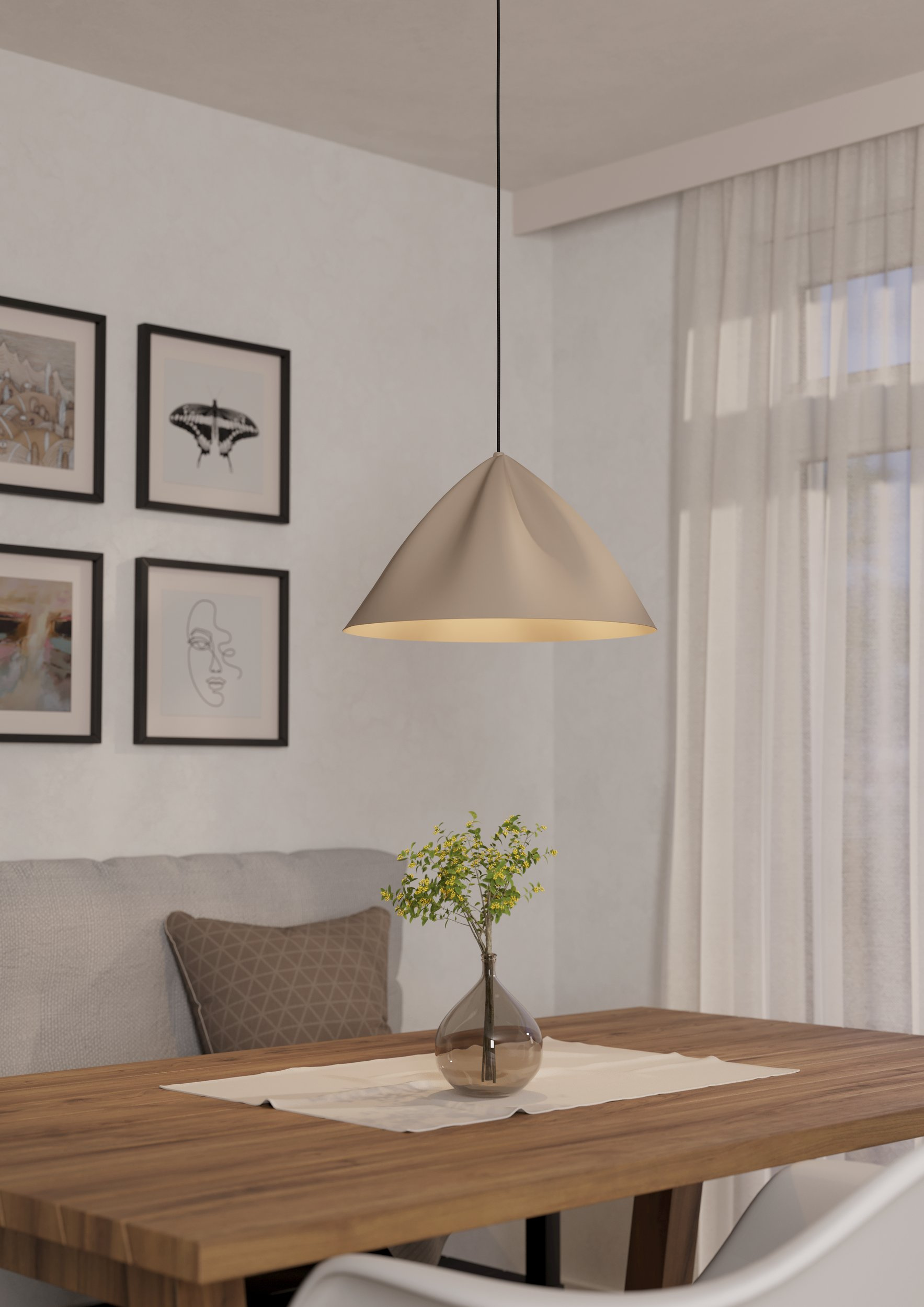 Eglo Podere lampa wisząca 1x40 W beżowa 900836