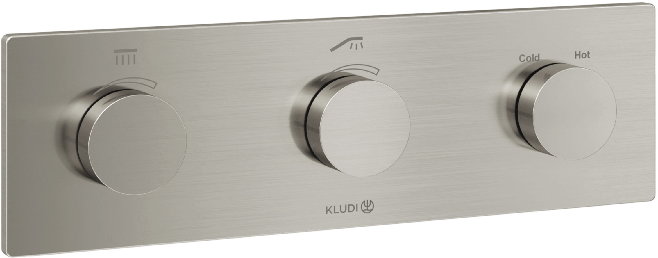 Kludi Pushtronic bateria wannowo-prysznicowa podtynkowa termostatyczna nikiel szczotkowany 38300N5-00