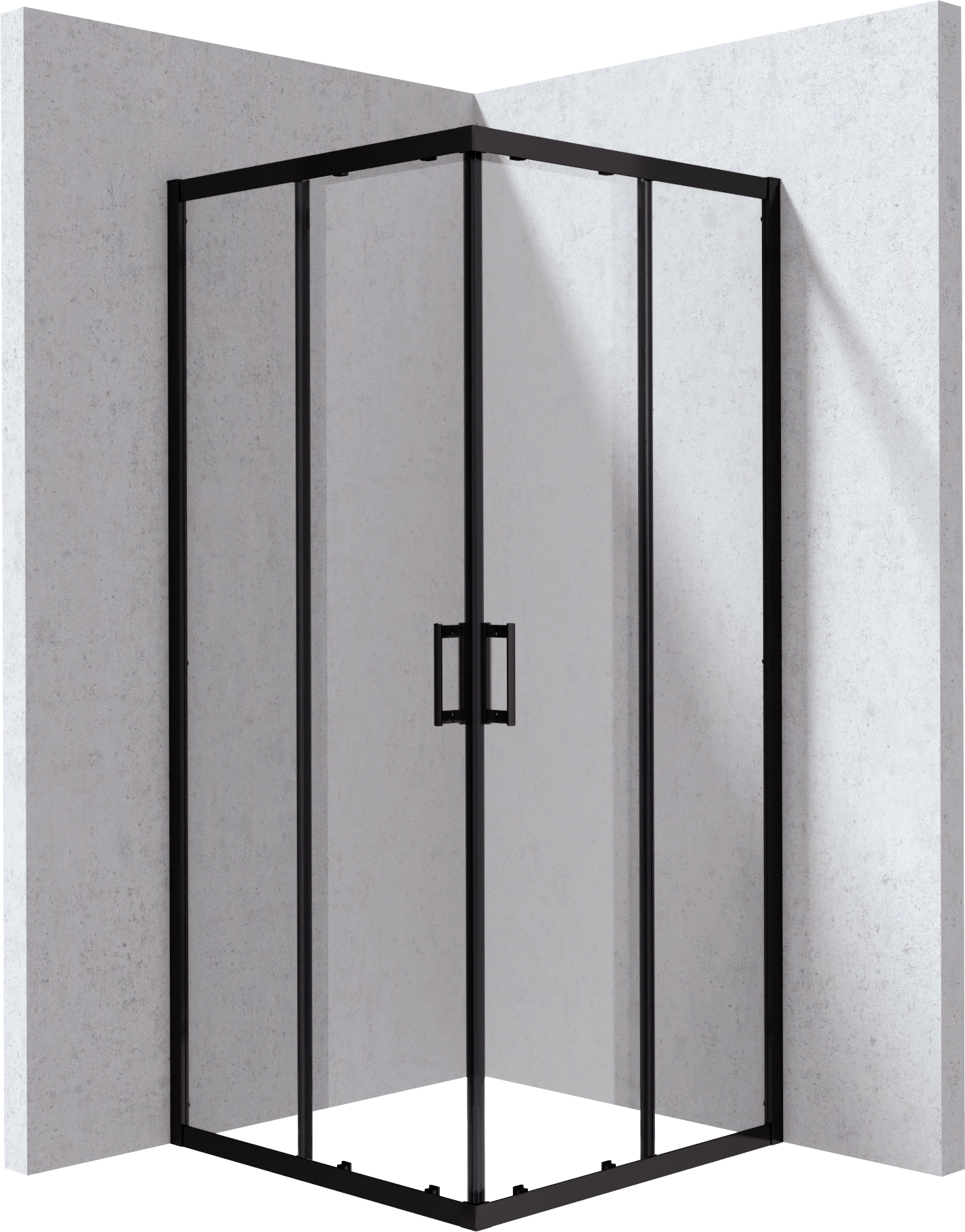 Deante Funkia Evo kabina prysznicowa 90x90 cm kwadratowa czarny mat/szkło przezroczyste KYC_N099P