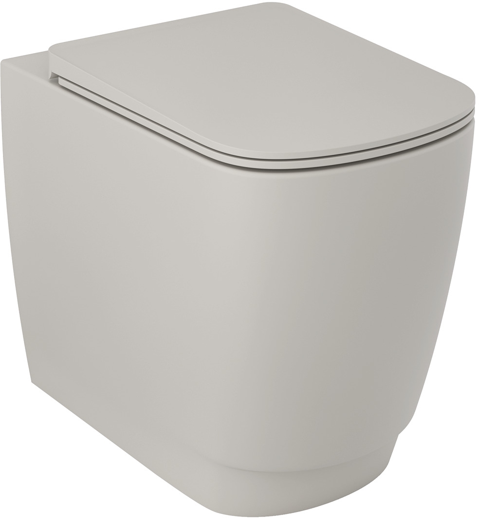 Kludi Resa S miska WC stojąca bez kołnierza ze spłukiwaniem wirowym jasny szary mat 27WCB03O2