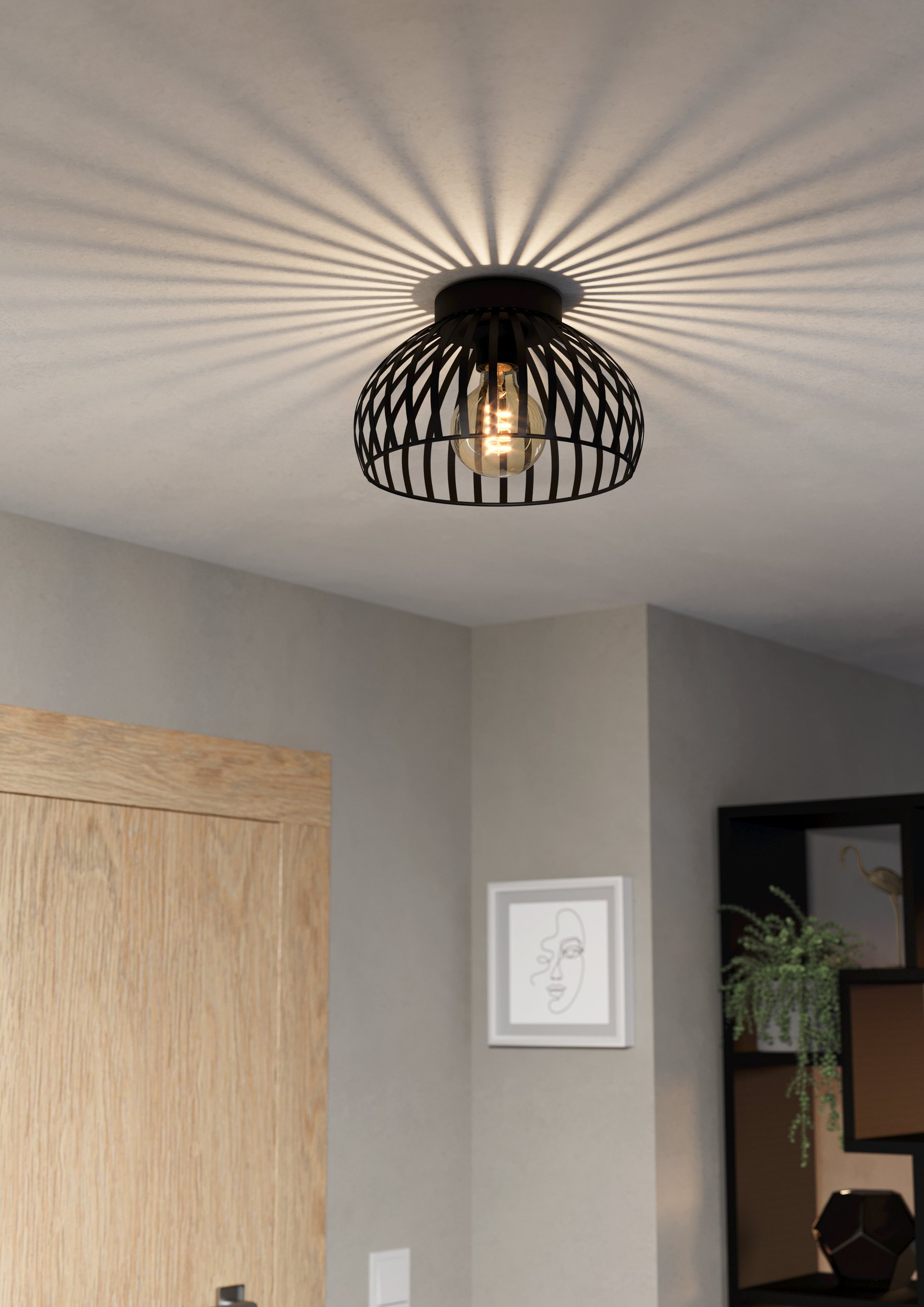 Eglo Mogano lampa podsufitowa 1x40 W czarna 900792