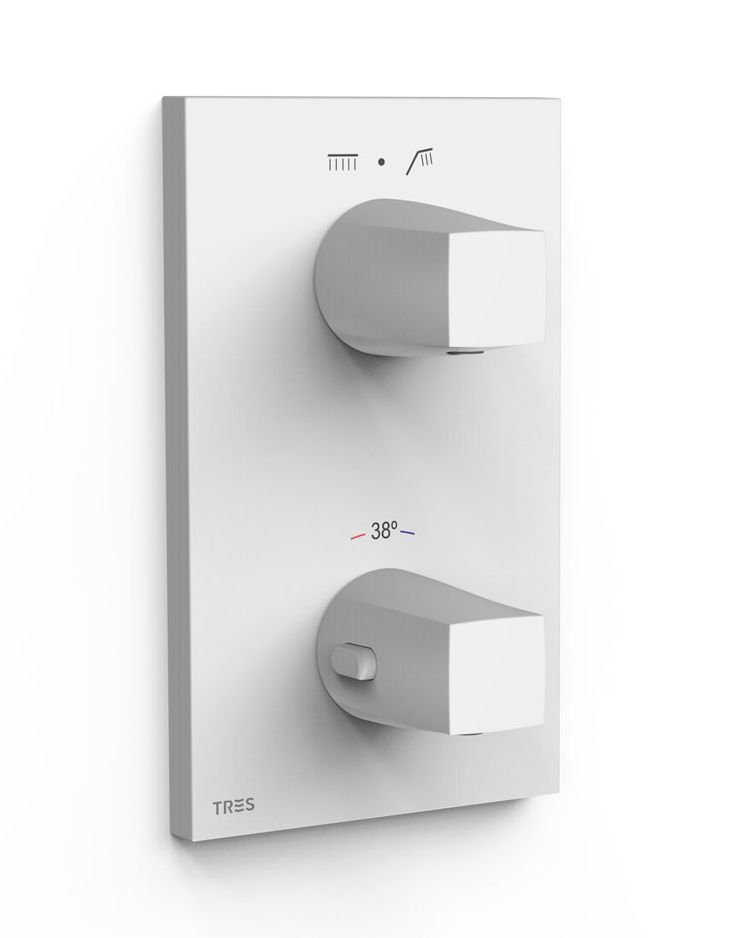 Tres Therm-Box bateria wannowo-prysznicowa podtynkowa termostatyczna biały mat 21125001BM