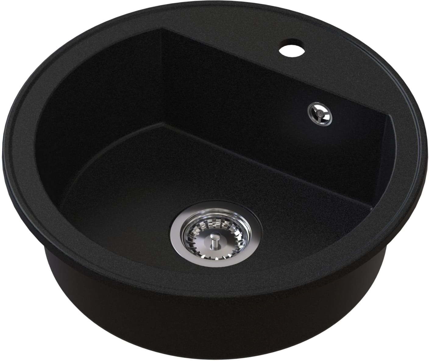 Ruvetti Ditto zlewozmywak granitowy 51x51 cm czarny 3001DR_BC_W