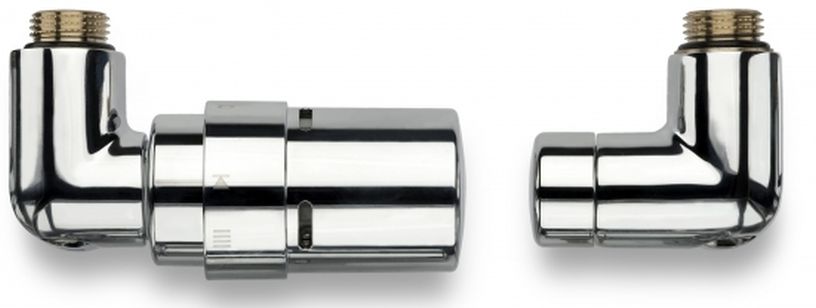 Kermi Carre zestaw zaworów do przyłącza z głowicą lewy chromy ZV03280002