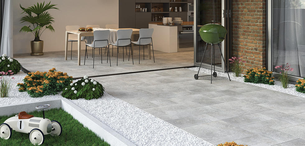 Paradyż Burlington płytka podłogowa 59,5x119,5 cm STR tarasowa srebrna