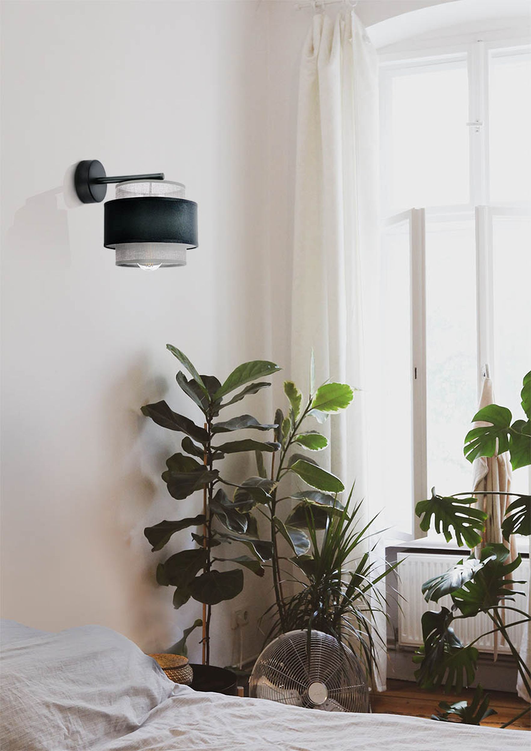 Kaja Etela kinkiet 1x40W czarny/szary K-5174