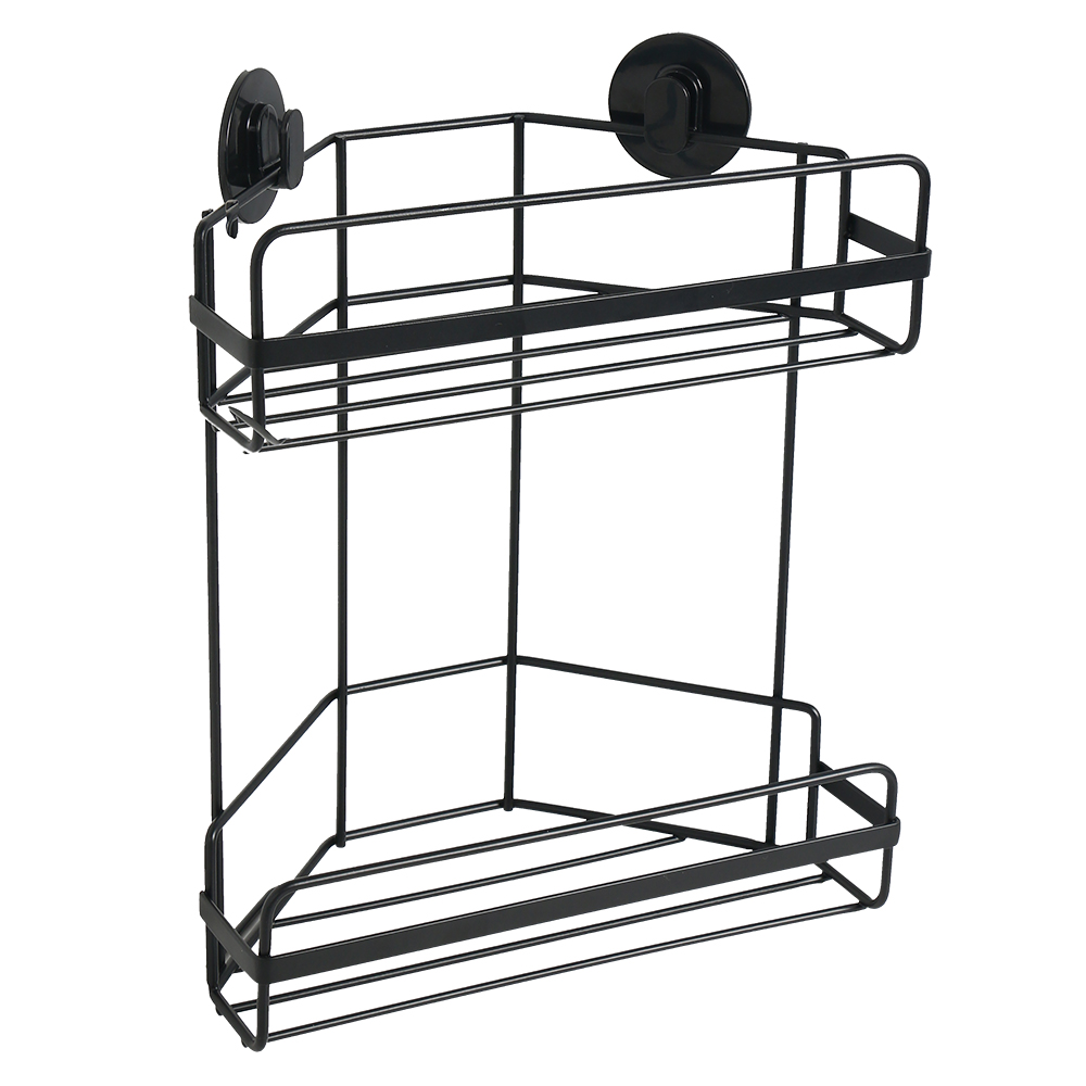 Sepio Loft Black półka łazienkowa 26 cm narożna podwójna czarna 10POL2PNARBLA