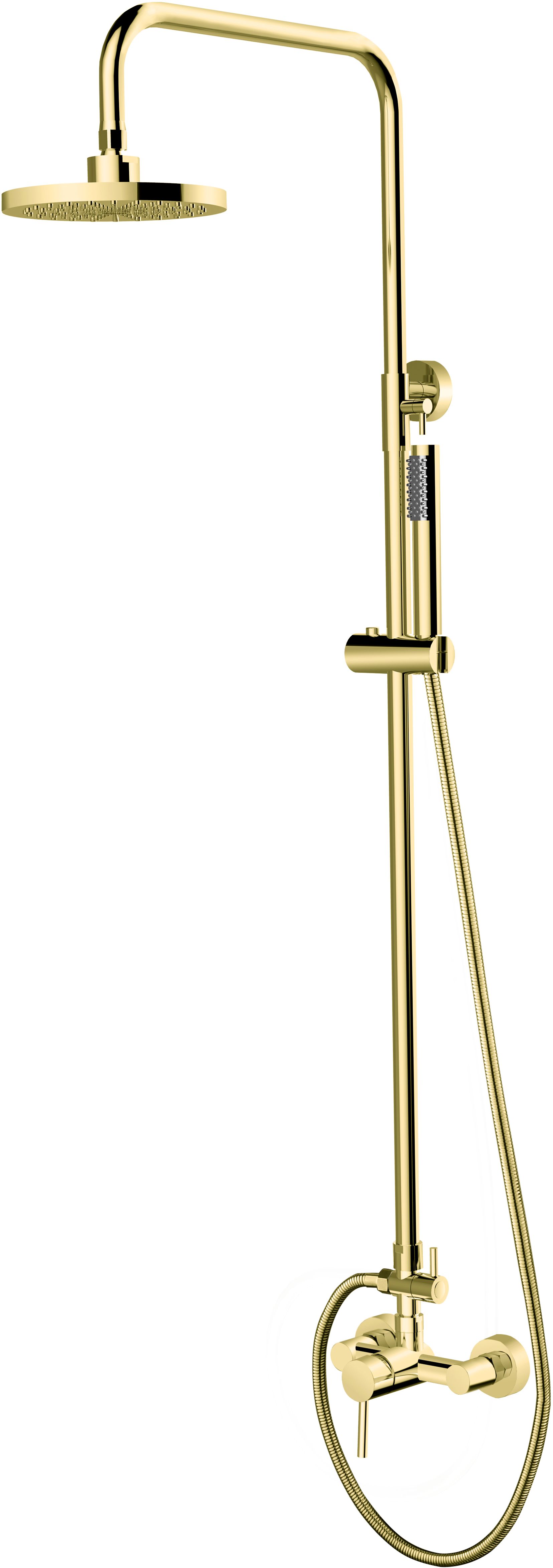 Besco Decco Illusion zestaw prysznicowy ścienny z deszczownicą złoty BP-DIN-ZL