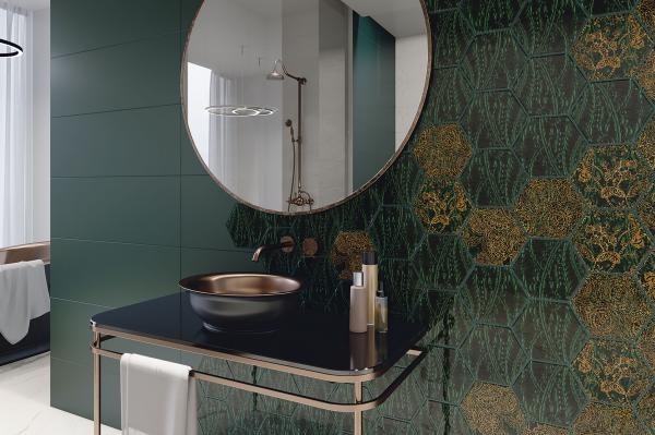 Paradyż Urban Colours dekor ścienny 19.8x17.1 cm STR B zielony połysk