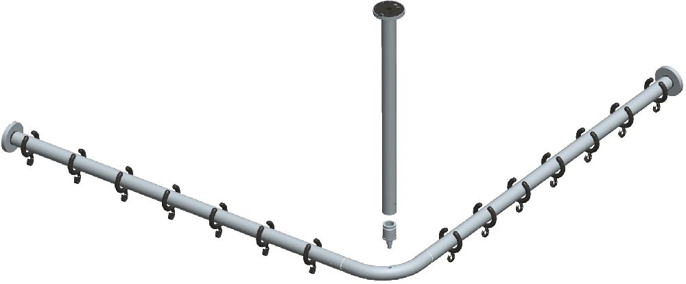 Keuco Plan drążek zasłony prysznicowej 80 cm narożny 14936170800