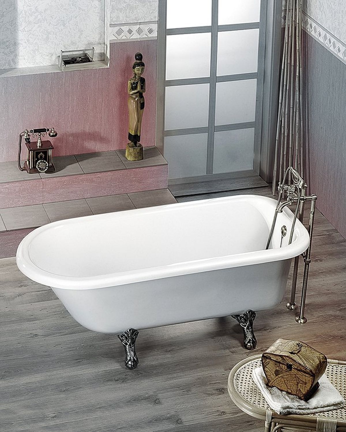 Polysan Foxtrot wanna wolnostojąca 170x75 cm biała z łapami chrom 68122