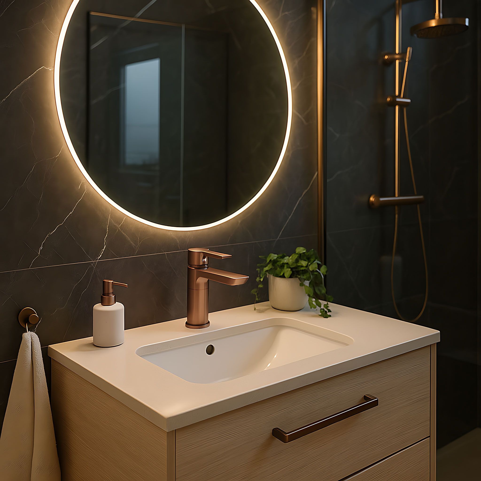 Rea Argus bateria umywalkowa stojąca miedź szczotkowana REA-B3005 - Wysyłka w 24h