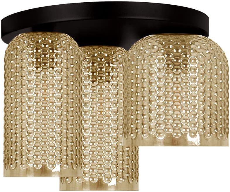 Kaja Capri lampa podsufitowa 3x15 W czarna-bursztynowa K-5625