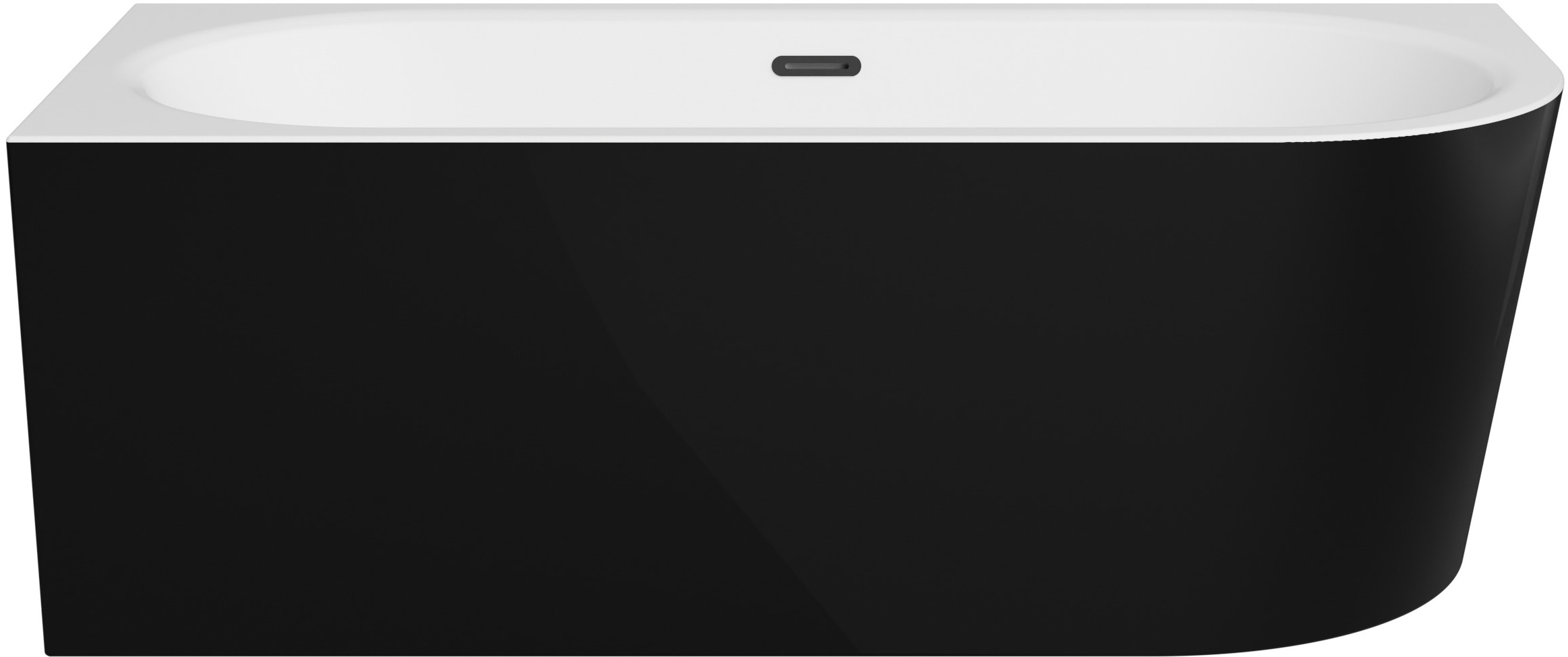 Besco Avita A-Line wanna wolnostojąca 169x75 cm narożna przyścienna lewa biały połysk/czarny połysk/grafit #WAA-17ABLGS
