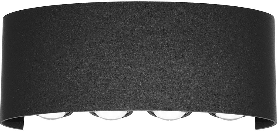 Italux Ortelo kinkiet zewnętrzny 8x8 W czarny piaskowany OWL-451-4-BL