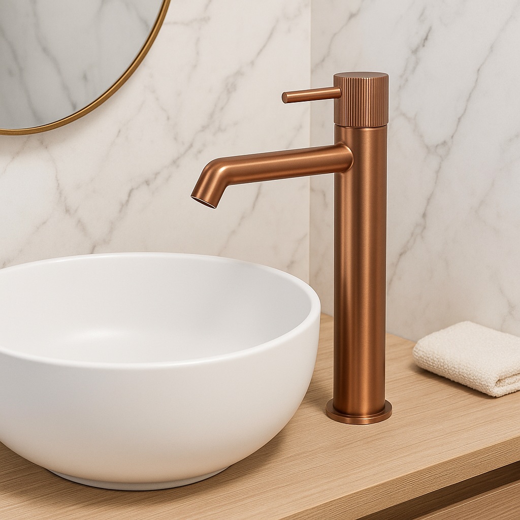 JTP Evo bateria umywalkowa stojąca wysoka brąz szczotkowany LH61009BRZ