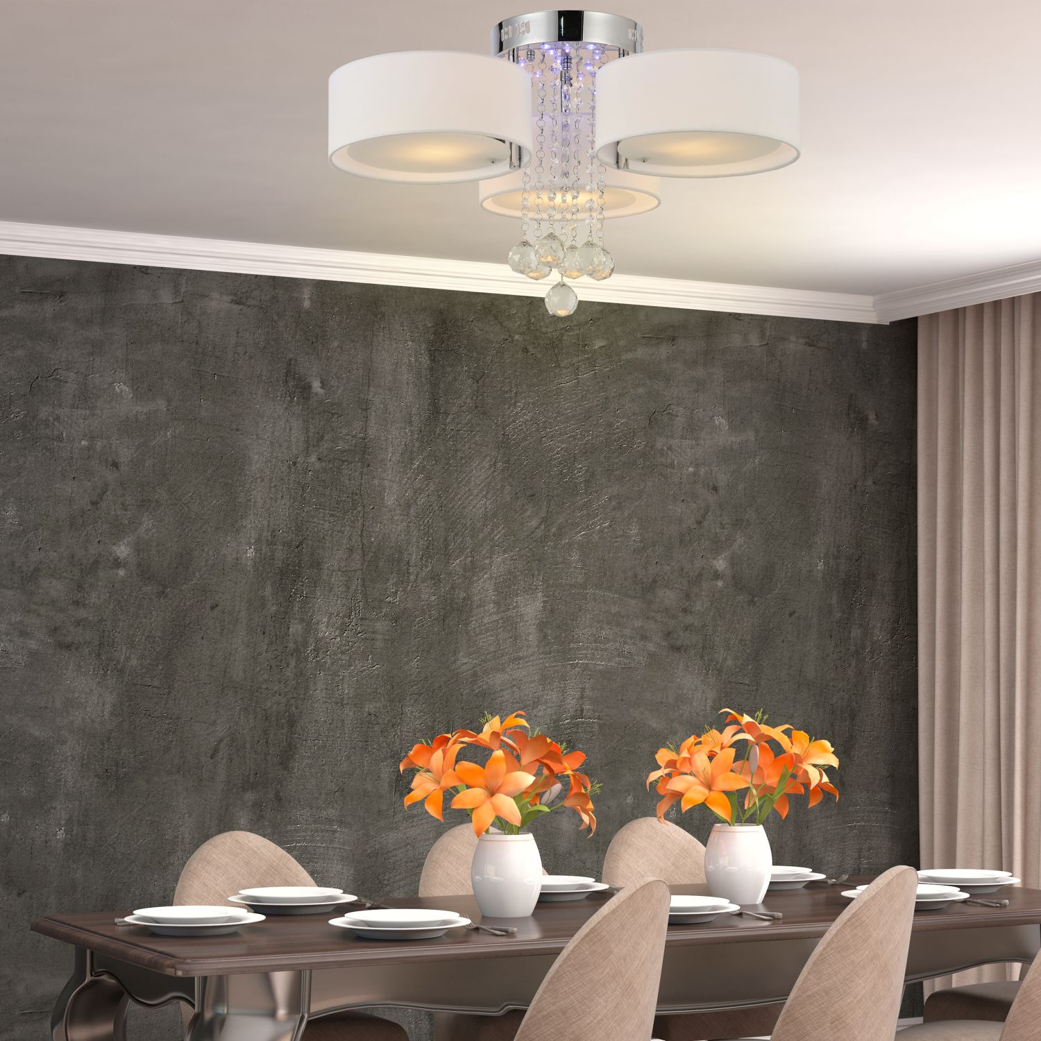 Light Prestige Gambela lampa podsufitowa 3x40 W biała-chrom LP-991/3CWH