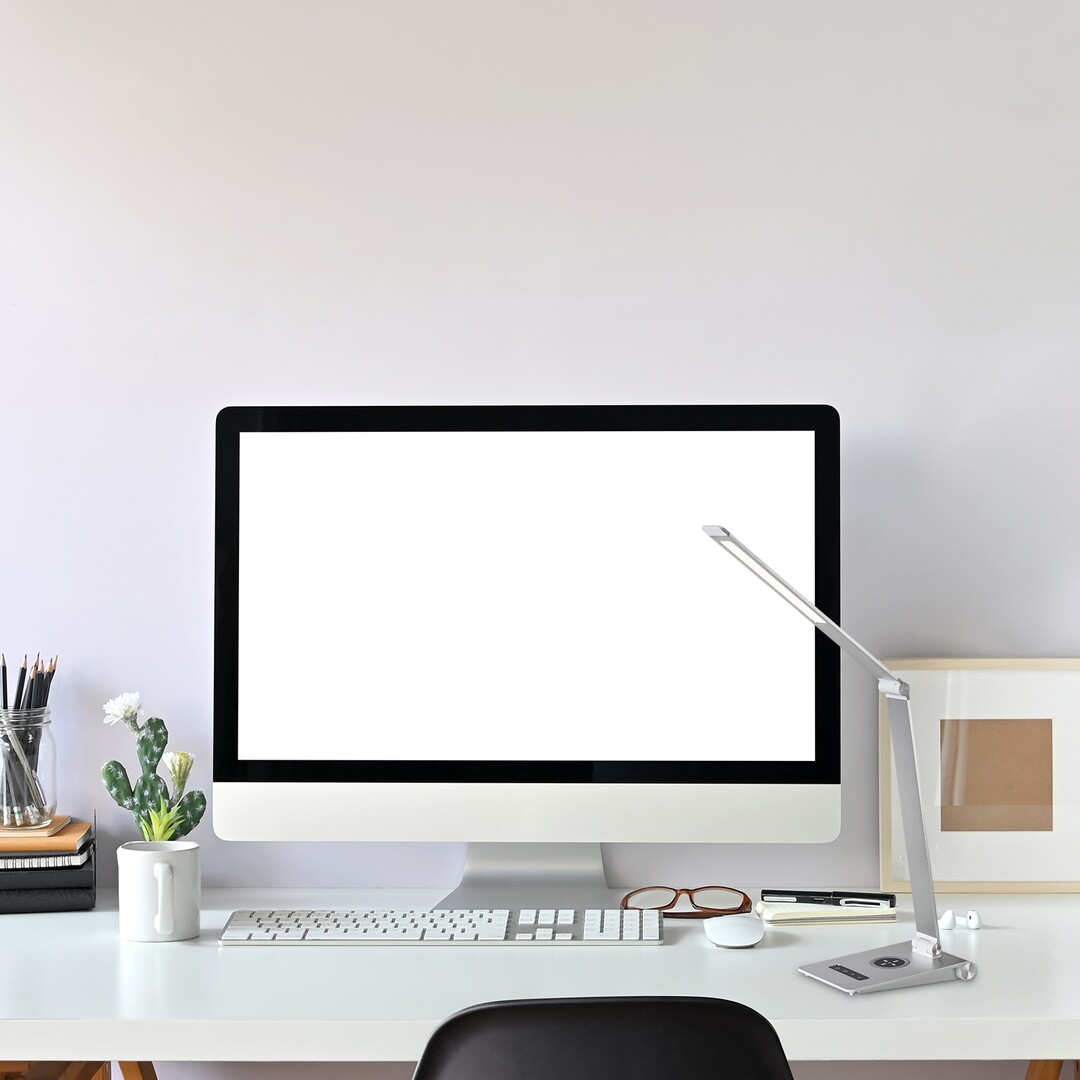 Rabalux Nilfgard lampa biurkowa 1x13W LED srebrny/biały 2029