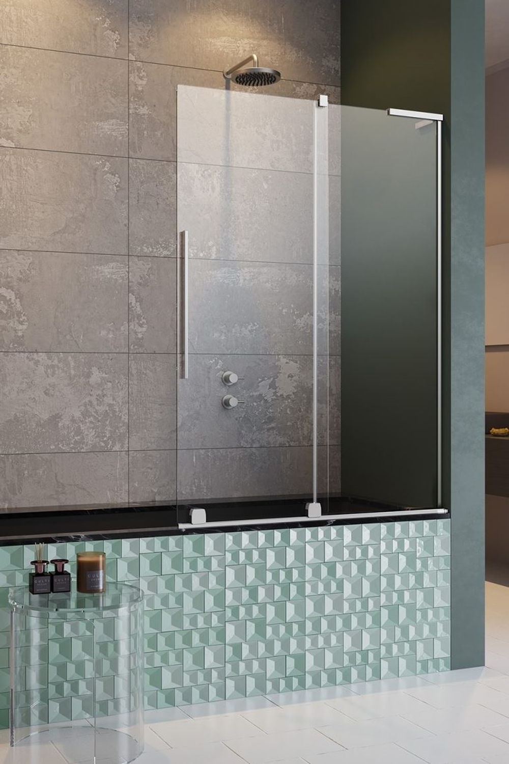 Radaway Furo SL PND II parawan nawannowy 100 cm prawy chrom połysk/szkło przezroczyste 10309538-01-01R/10112494-01-01