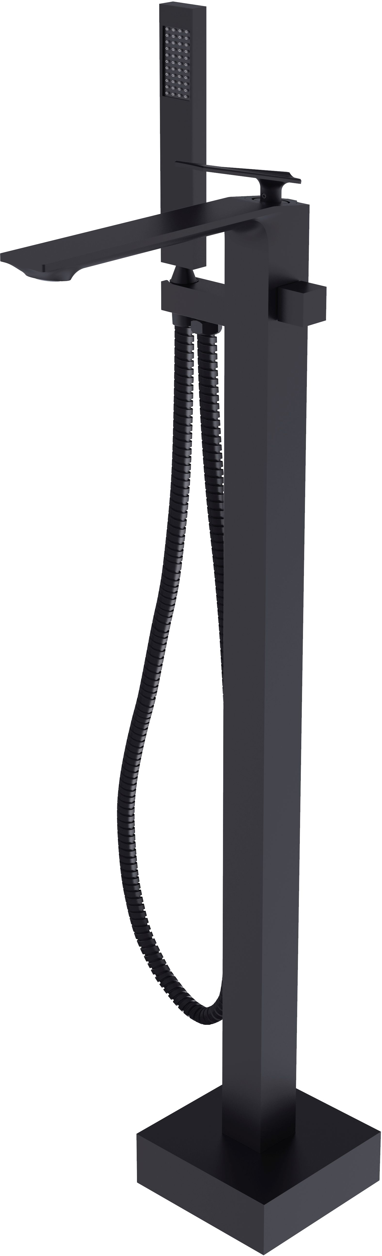 Besco Aspira bateria wannowo-prysznicowa kompletna wolnostojąca czarny mat BW-A-CZ