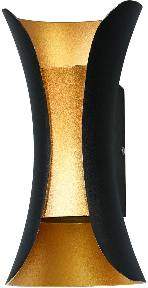 Italux Dante kinkiet zewnętrzny 2x10 W czarny piaskowany/złoty PL-356-M BK+GD